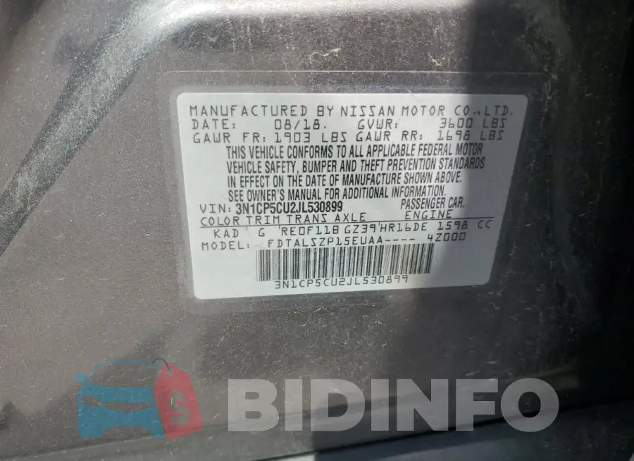 3N1CP5CU2JL530899 Photo# 13