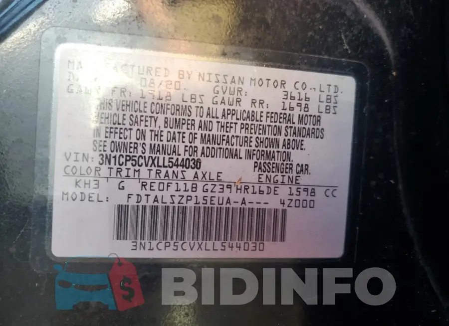 3N1CP5CVXLL544030 Photo# 14