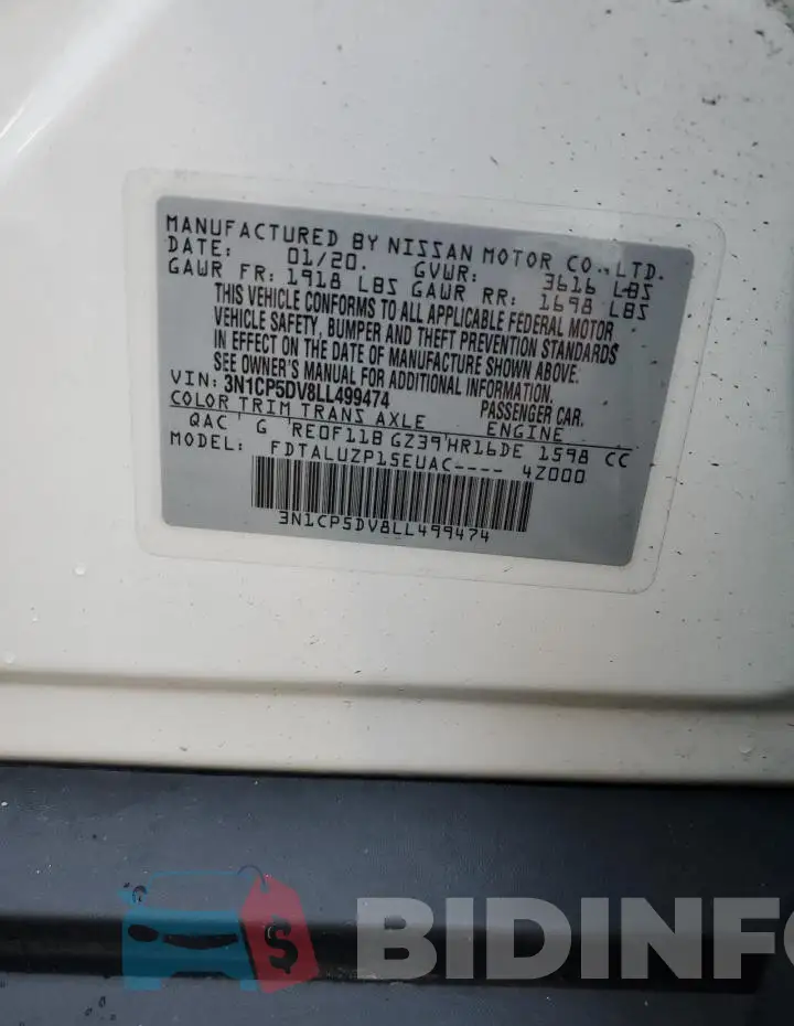 3N1CP5DV8LL499474 Photo# 14