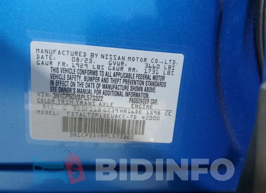 3N1CP5DV8PL573322 Photo# 13