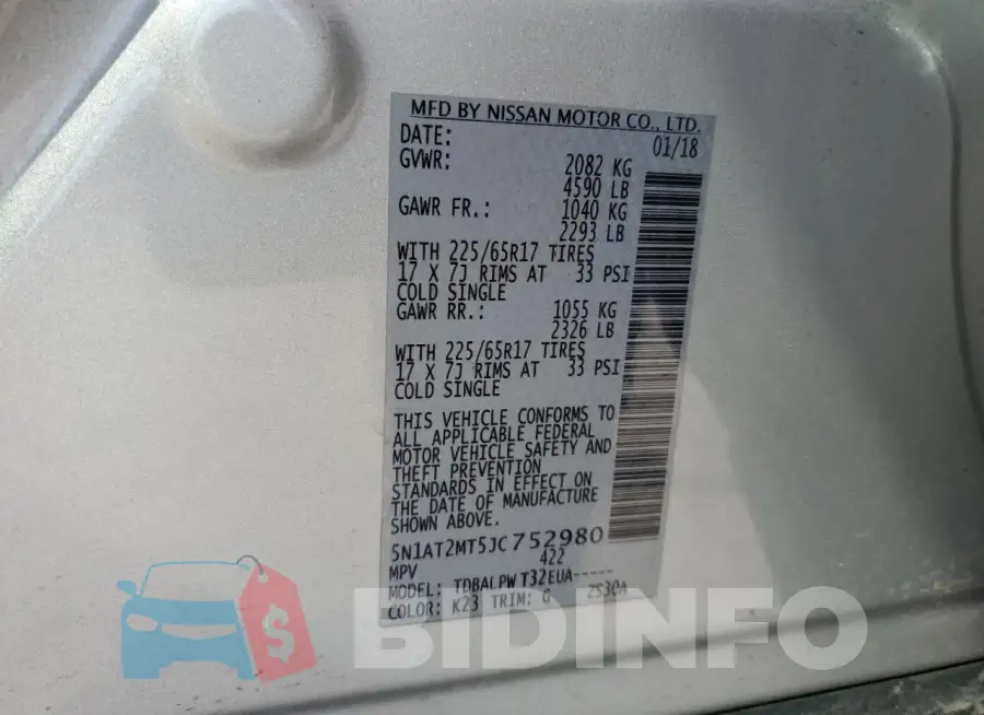 5N1AT2MT5JC752980 Photo# 13