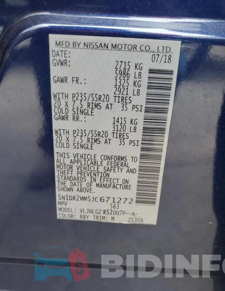 5N1DR2MM5JC671272 Photo# 13