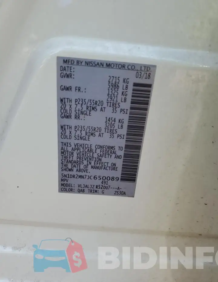 5N1DR2MN7JC650089 Photo# 12
