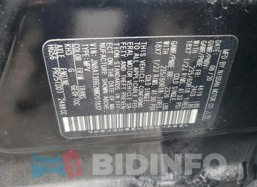 JN8AT3BB2MW201837 Photo# 13