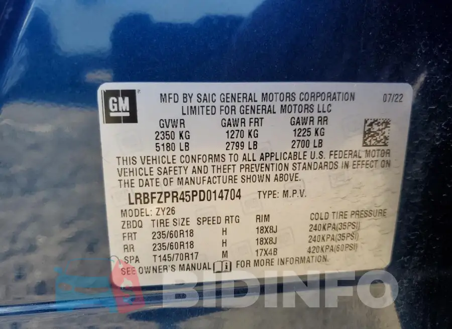 LRBFZPR45PD014704 Photo# 13