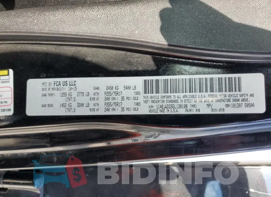 1C4BJWDG9GL130108 Photo# 12
