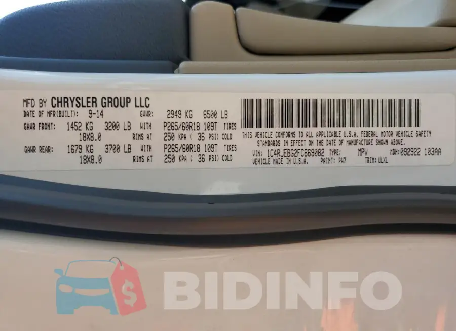 1C4RJEBG2FC669082 Photo# 13