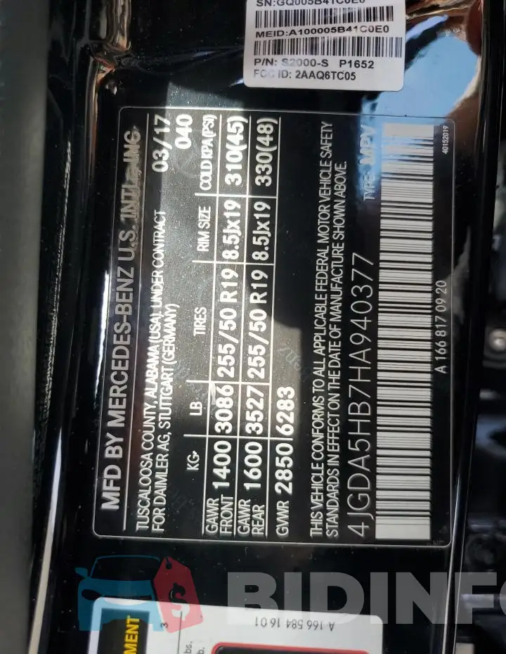 4JGDA5HB7HA940377 Photo# 13