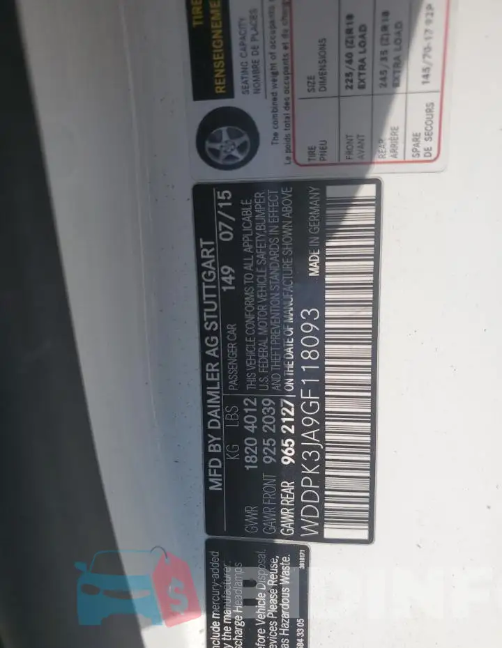 WDDPK3JA9GF118093 Photo# 12