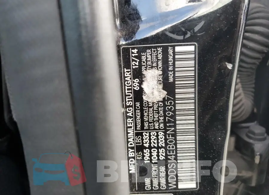 WDDSJ4EB0FN179357 Photo# 12