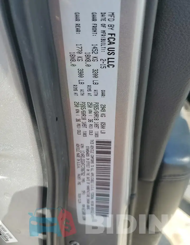 1C4RDJDGXFC786762 Photo# 13