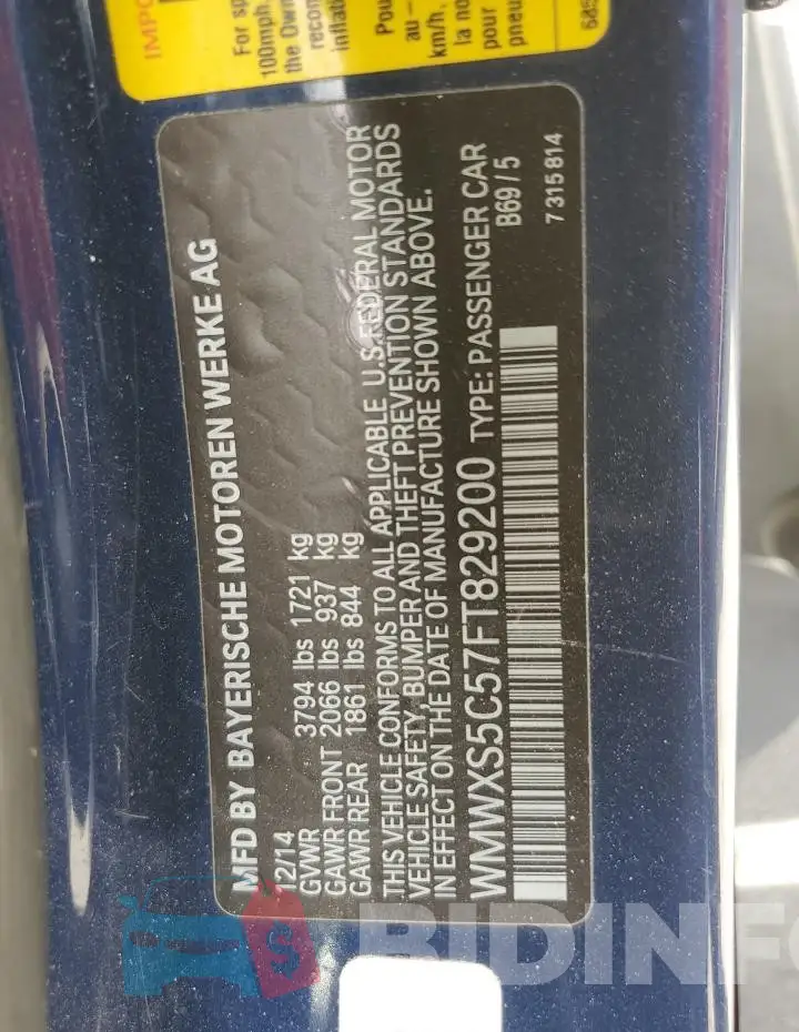 WMWXS5C57FT829200 Photo# 12