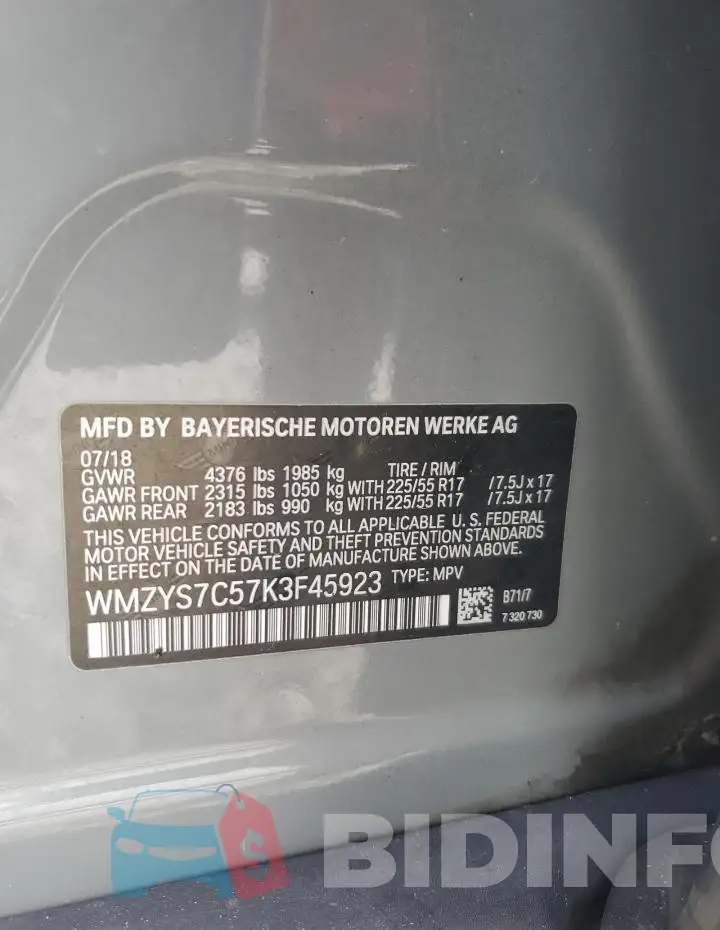WMZYS7C57K3F45923 Photo# 12