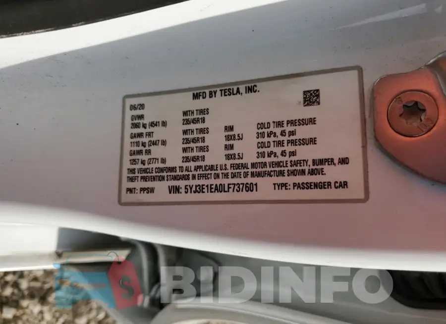 5YJ3E1EA0LF737601 Photo# 12