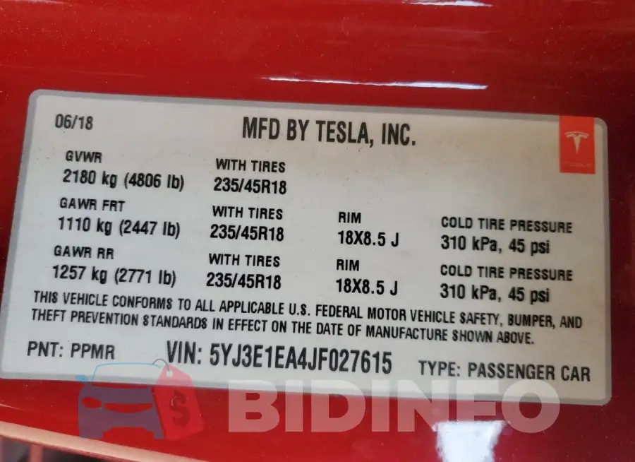 5YJ3E1EA4JF027615 Photo# 13