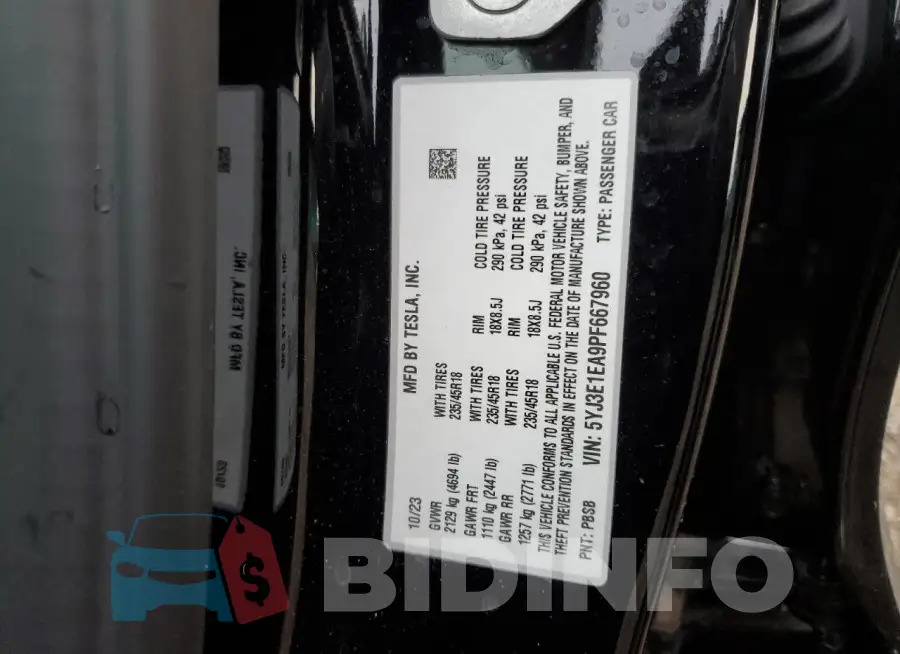 5YJ3E1EA9PF667960 Photo# 12