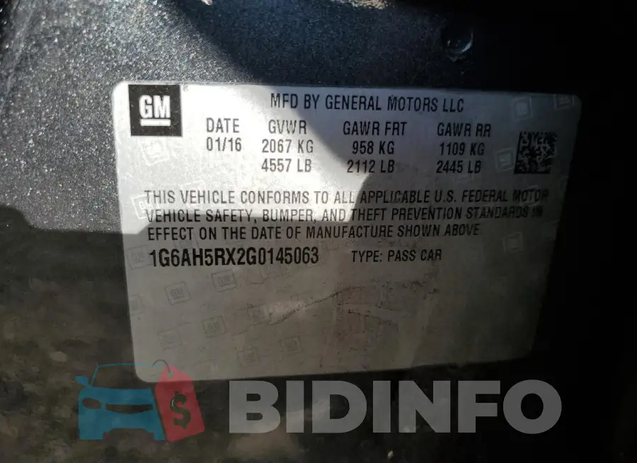 1G6AH5RX2G0145063 Photo# 12