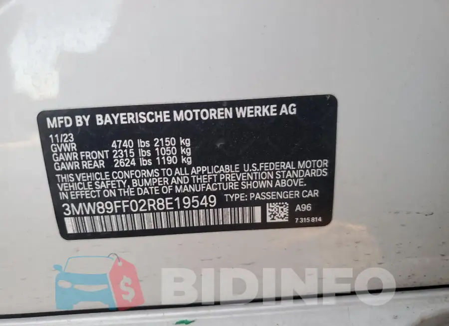 3MW89FF02R8E19549 Photo# 12