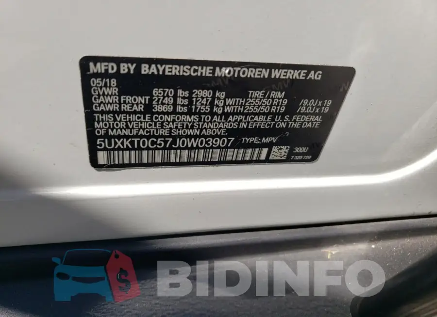 5UXKT0C57J0W03907 Photo# 12