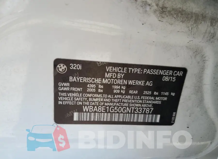 WBA8E1G50GNT33787 Photo# 13