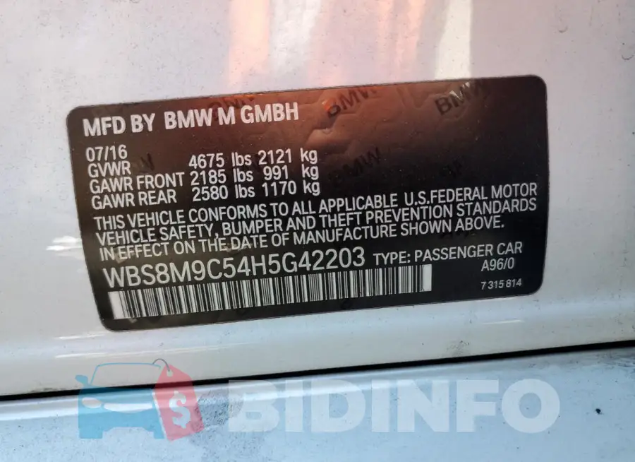 WBS8M9C54H5G42203 Photo# 12