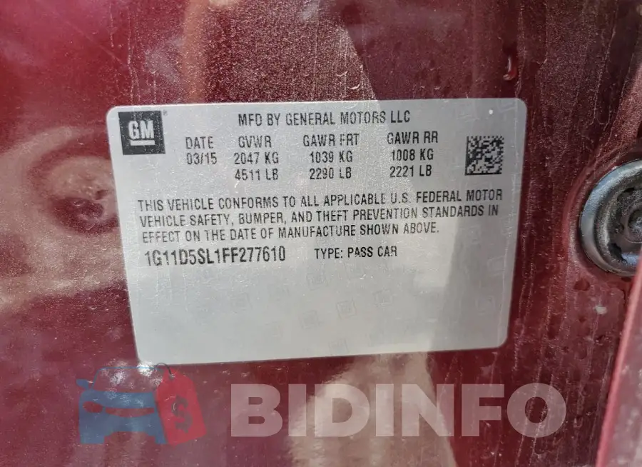 1G11D5SL1FF277610 Photo# 13