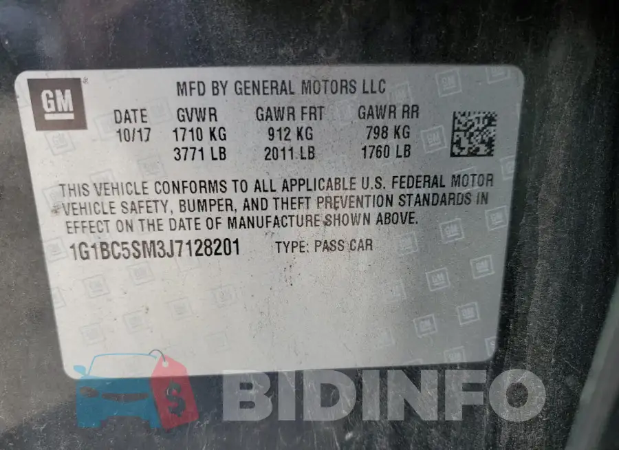 1G1BC5SM3J7128201 Photo# 13