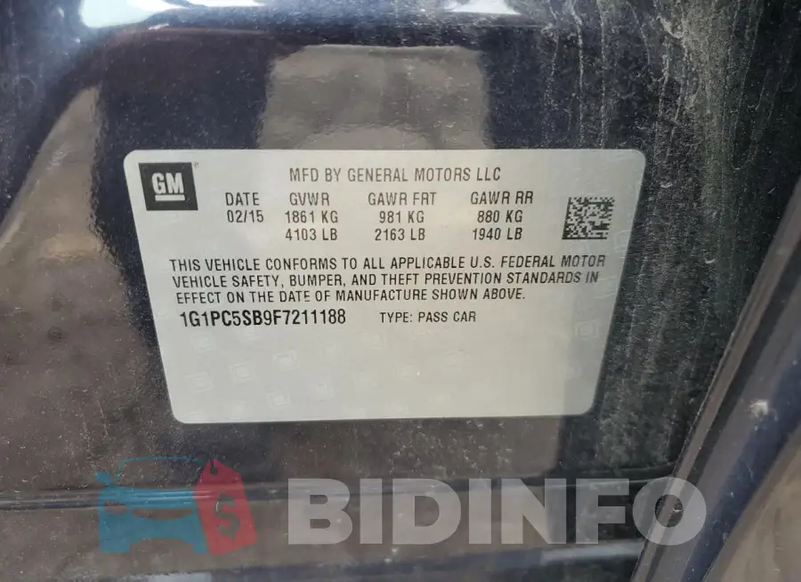 1G1PC5SB9F7211188 Photo# 12
