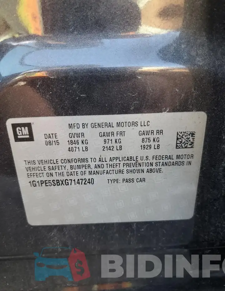 1G1PE5SBXG7147240 Photo# 12