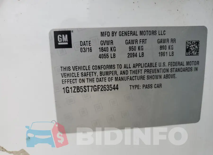 1G1ZB5ST7GF263544 Photo# 12