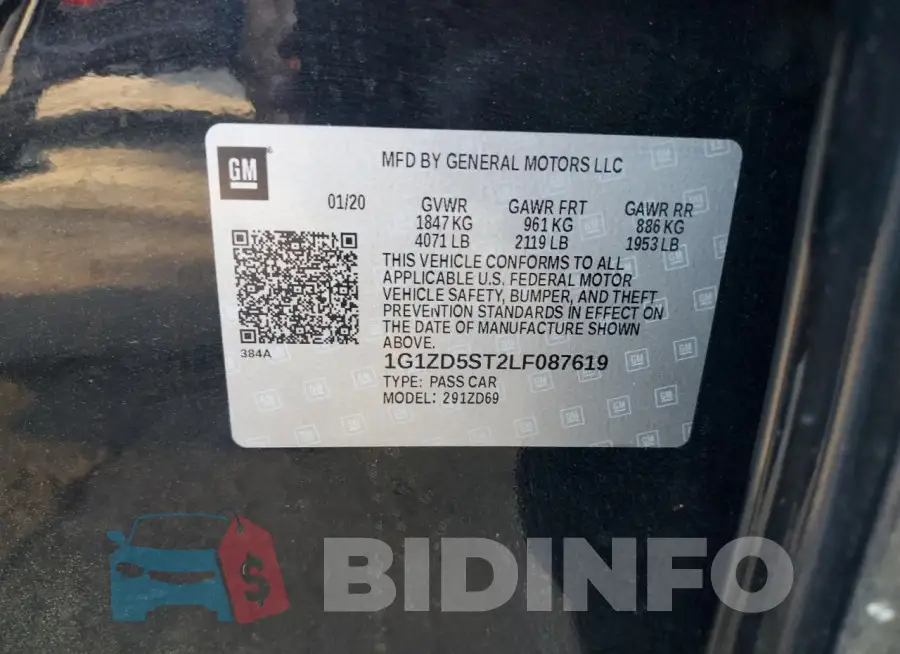 1G1ZD5ST2LF087619 Photo# 12