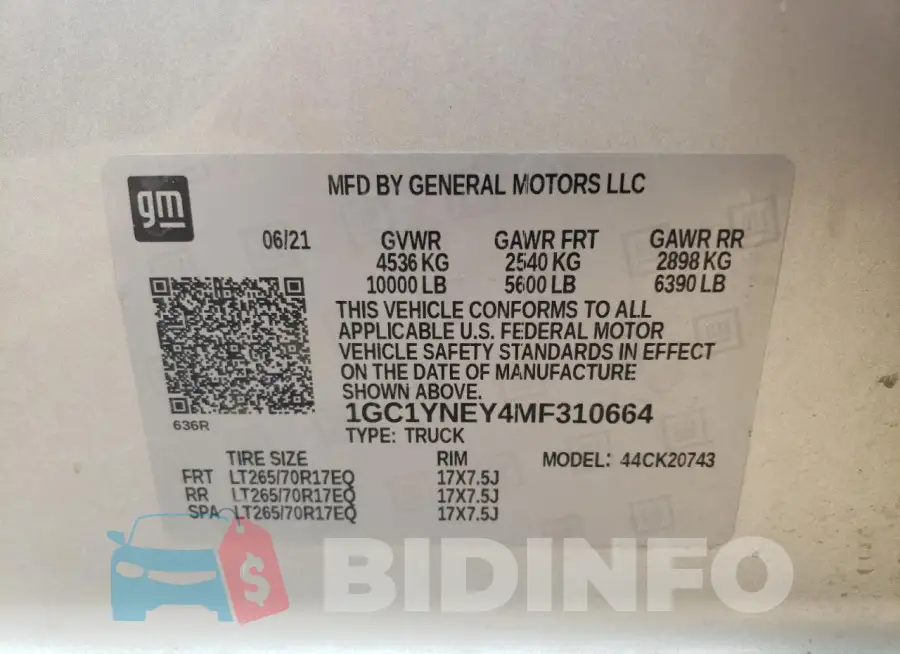1GC1YNEY4MF310664 Photo# 12