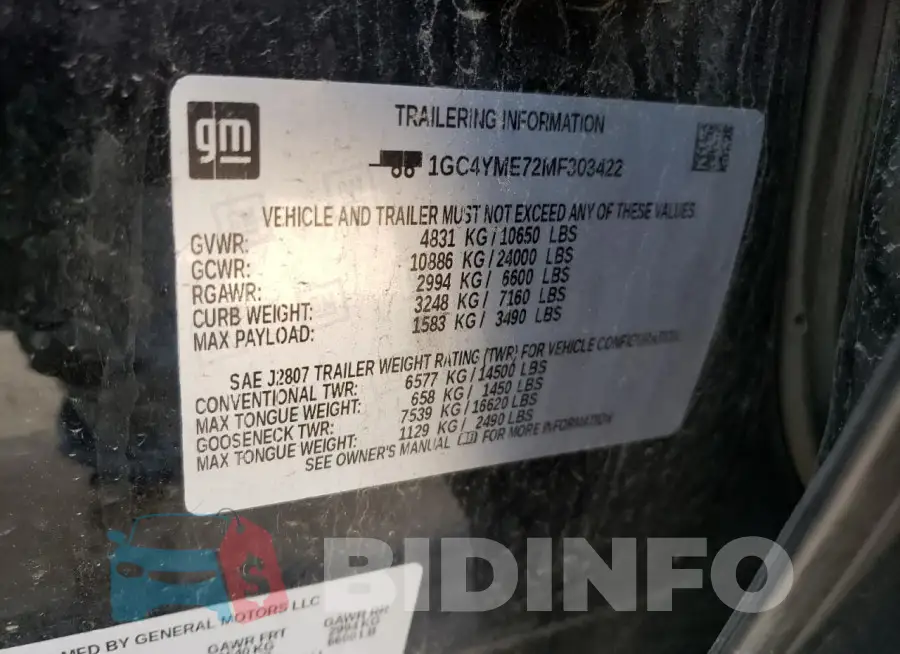 1GC4YME72MF303422 Photo# 13