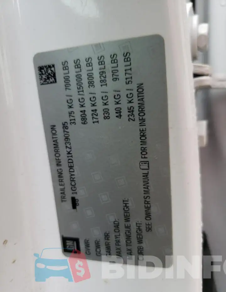 1GCRYDED1KZ390785 Photo# 12