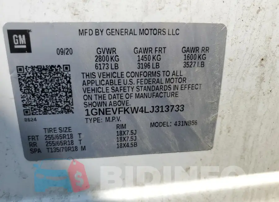 1GNEVFKW4LJ313733 Photo# 13