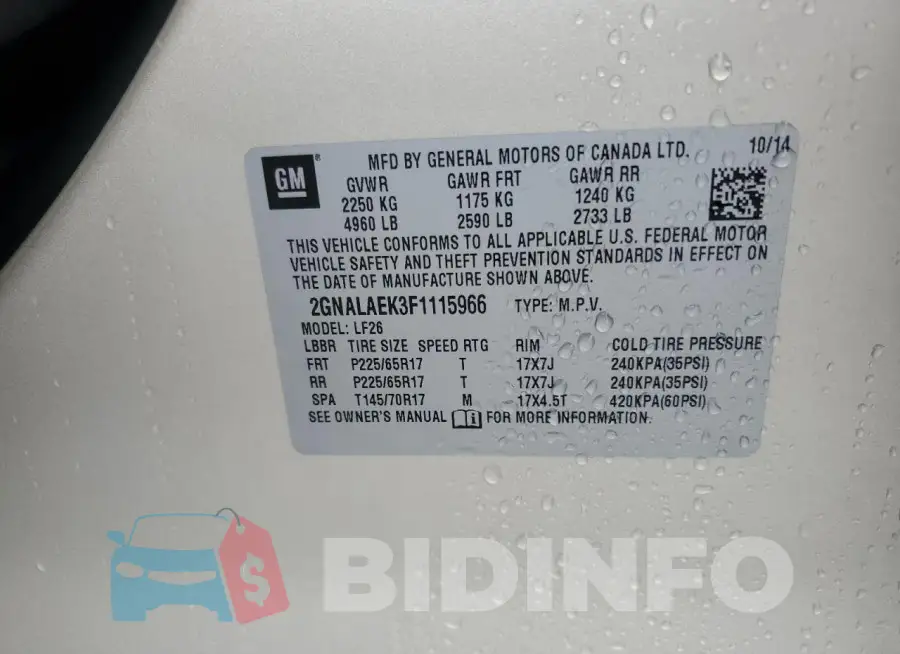 2GNALAEK3F1115966 Photo# 13