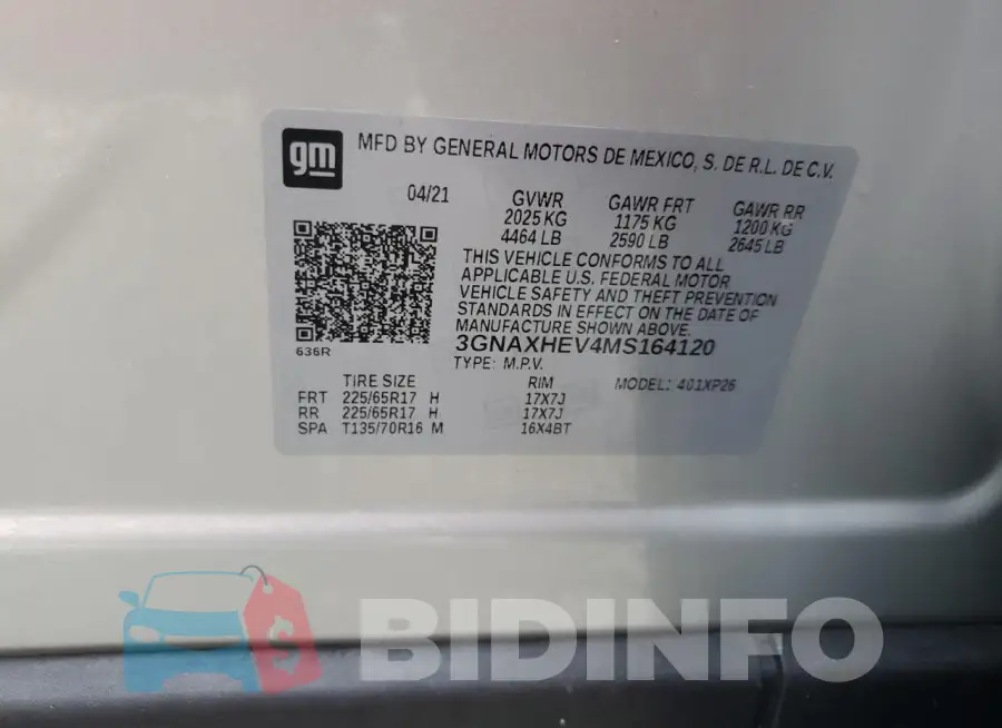 3GNAXHEV4MS164120 Photo# 13