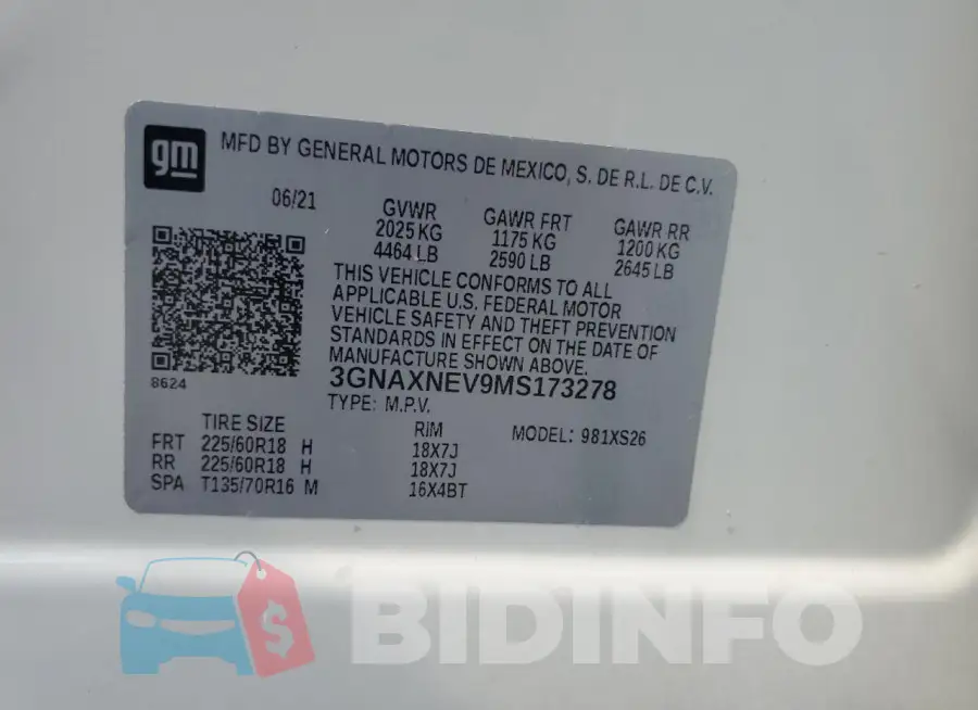 3GNAXNEV9MS173278 Photo# 13