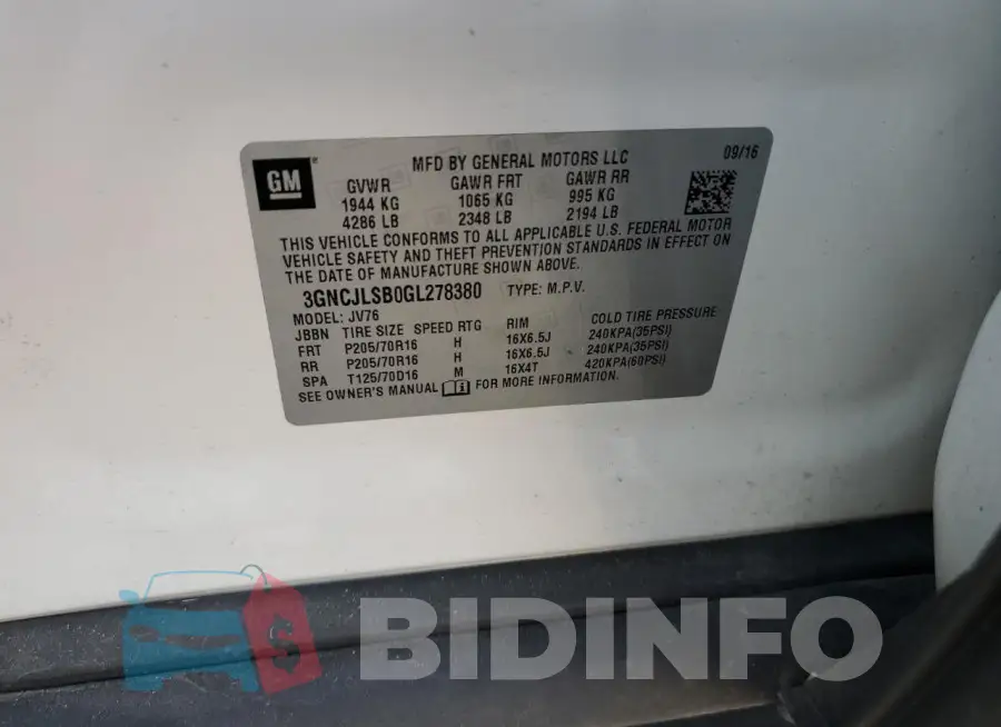 3GNCJLSB0GL278380 Photo# 12