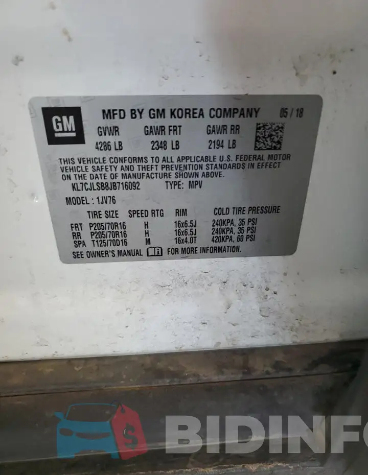 KL7CJLSB8JB716092 Photo# 12