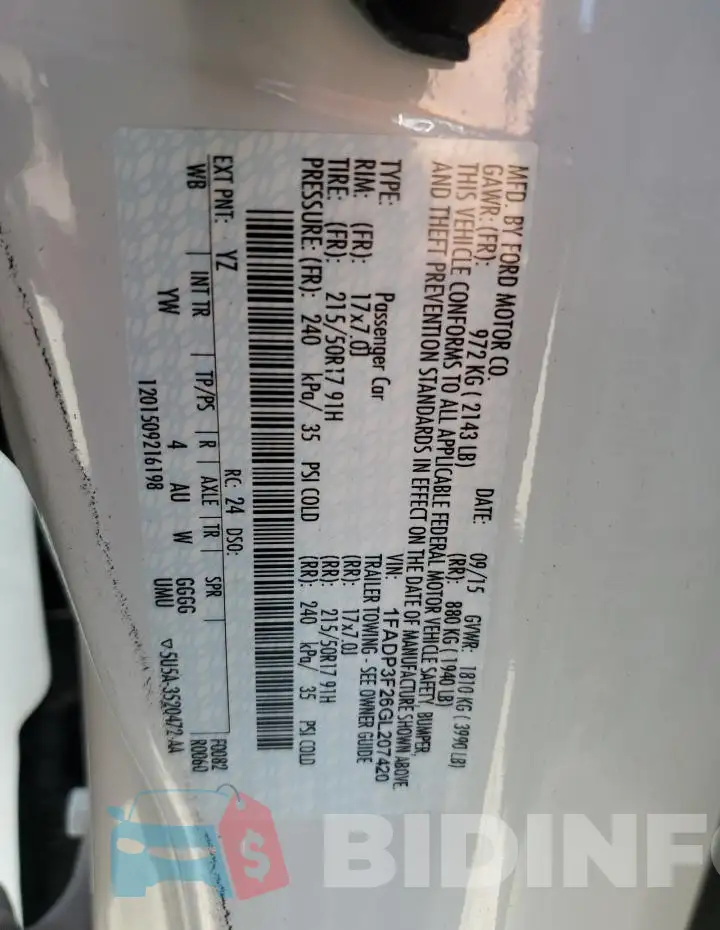 1FADP3F26GL207420 Photo# 12