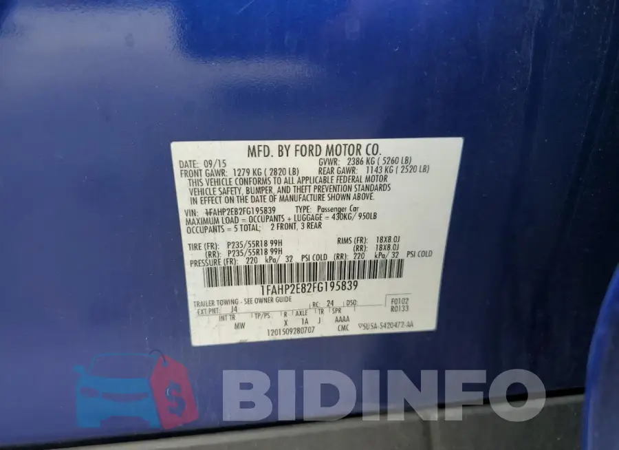 1FAHP2E82FG195839 Photo# 12