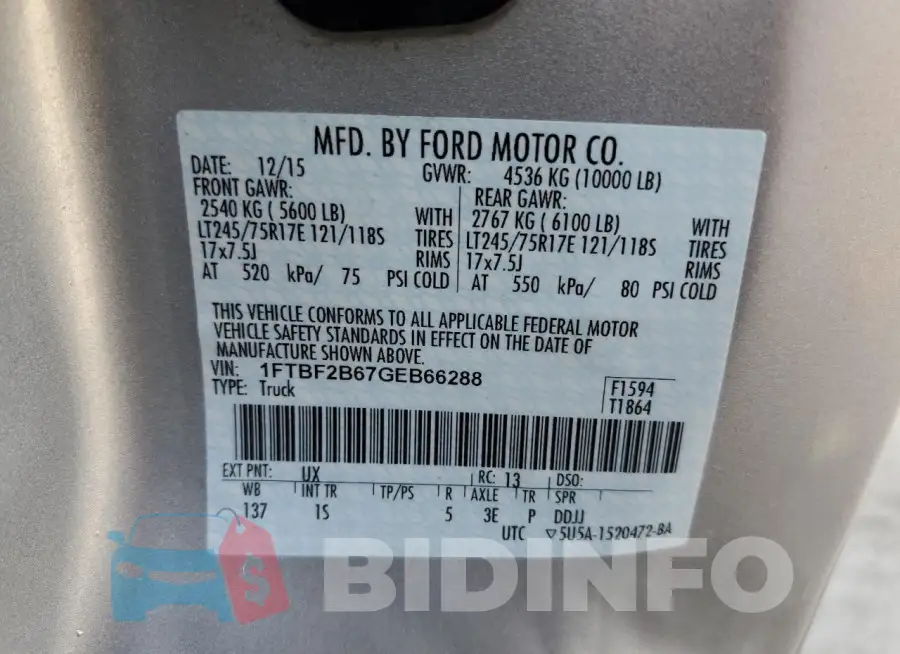 1FTBF2B67GEB66288 Photo# 13