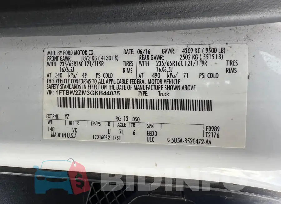 1FTBW2ZM3GKB44035 Photo# 10