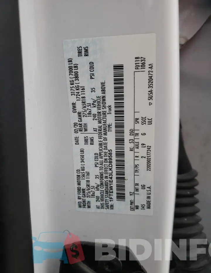 1FTEW1E43LKD89585 Photo# 12