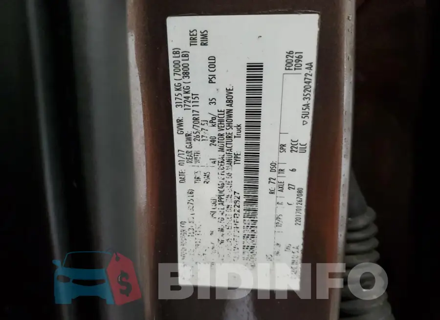 1FTEW1EF2HFB22827 Photo# 13