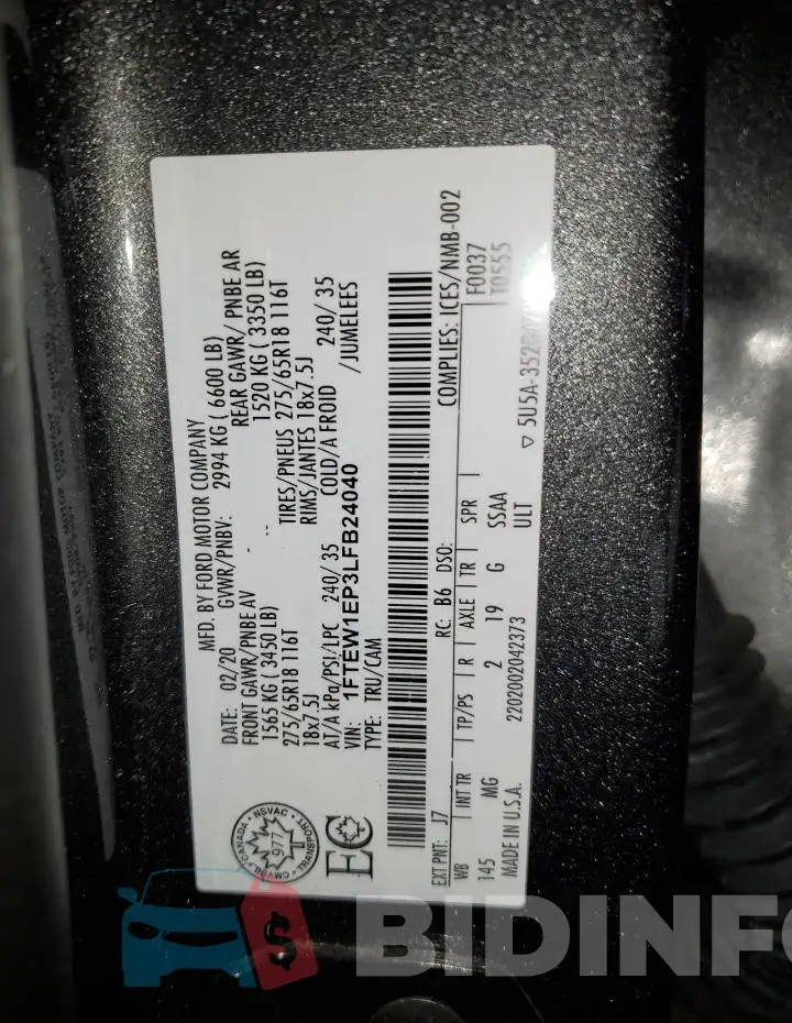1FTEW1EP3LFB24040 Photo# 12