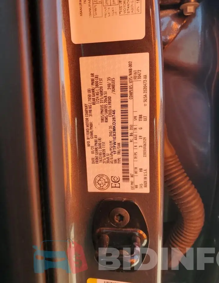 1FTFW1E83MKD28746 Photo# 12