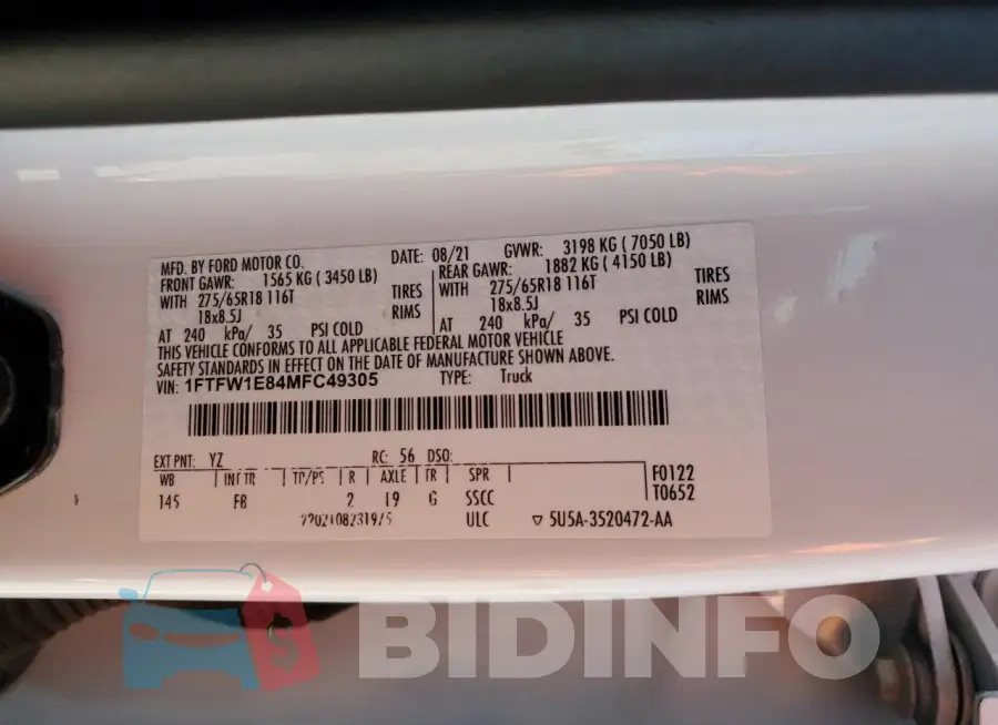 1FTFW1E84MFC49305 Photo# 13