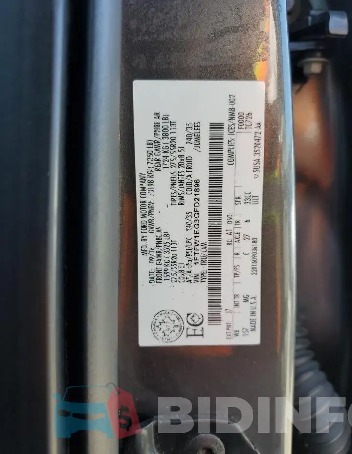 1FTFW1EG3GFD21896 Photo# 12